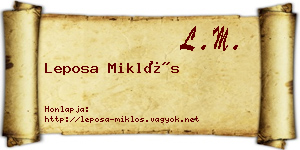 Leposa Miklós névjegykártya